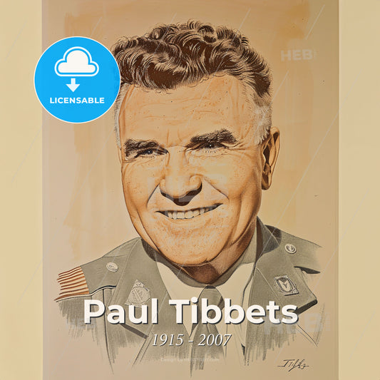 Paul Tibbets, 1915 - 2007, American pilot - A Portrait Of A Man Print Template