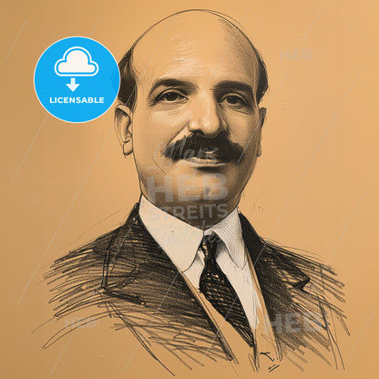 Paul Warburg, 1868 - 1932, German-American banker - A Man With A Mustache