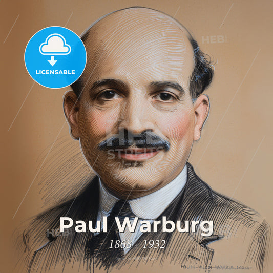 Paul Warburg, 1868 - 1932, German-American banker - A Man With A Mustache Print Template