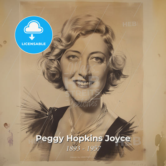 Peggy Hopkins Joyce, 1893 - 1957, American actress and socialite - A Portrait Of A Woman Print Template