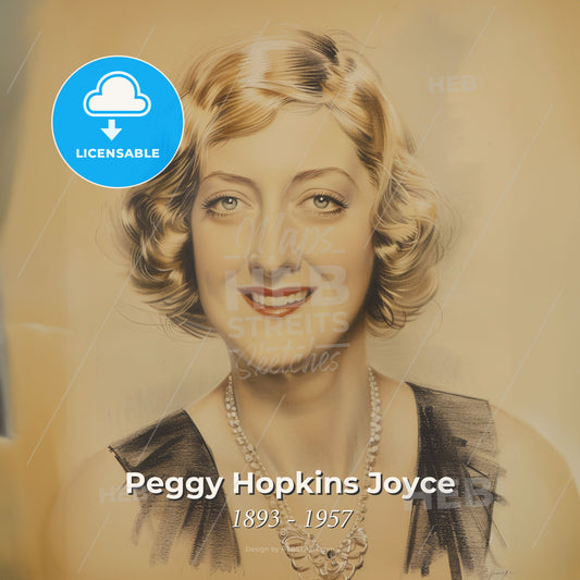 Peggy Hopkins Joyce, 1893 - 1957, American actress and socialite - A Portrait Of A Woman Print Template