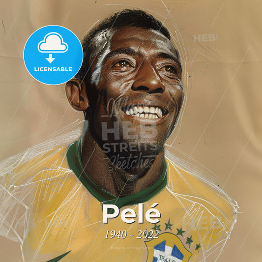 Pelé, 1940 - 2022, Brazilian footballer - A Man Smiling With A Yellow Shirt Print Template
