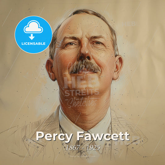 Percy Fawcett, 1867 - 1925, British explorer - A Man With A Mustache Print Template