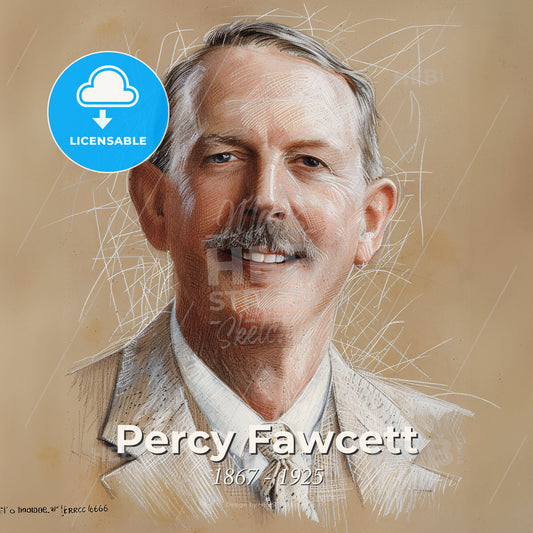 Percy Fawcett, 1867 - 1925, British explorer - A Man With A Mustache And A Suit Print Template