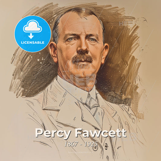 Percy Fawcett, 1867 - 1925, British explorer - A Man With A Mustache Print Template