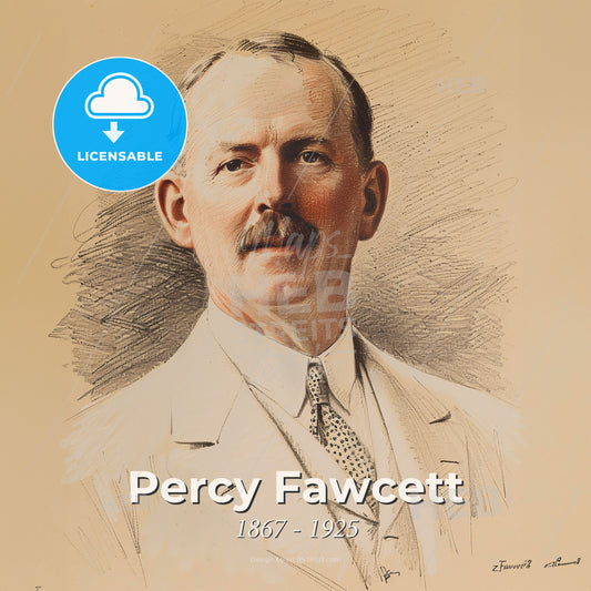 Percy Fawcett, 1867 - 1925, British explorer - A Man With A Mustache Print Template