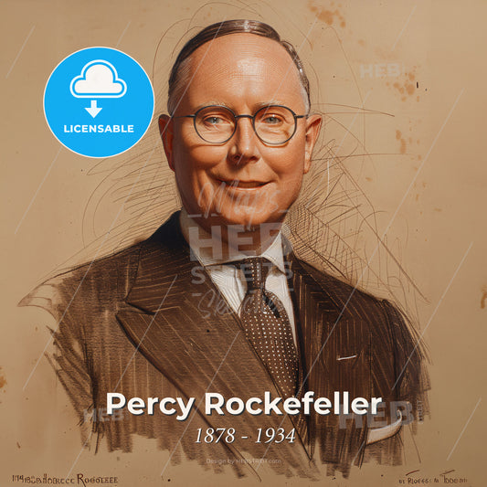 Percy Rockefeller, 1878 - 1934, American banker and financier - A Man Wearing Glasses And A Suit Print Template