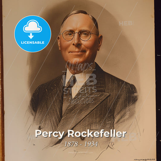 Percy Rockefeller, 1878 - 1934, American banker and financier - A Man Wearing Glasses And A Suit Print Template
