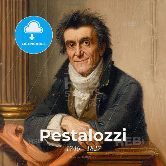 Pestalozzi, 1746 - 1827, Swiss educator - A Painting Of A Man Print Template