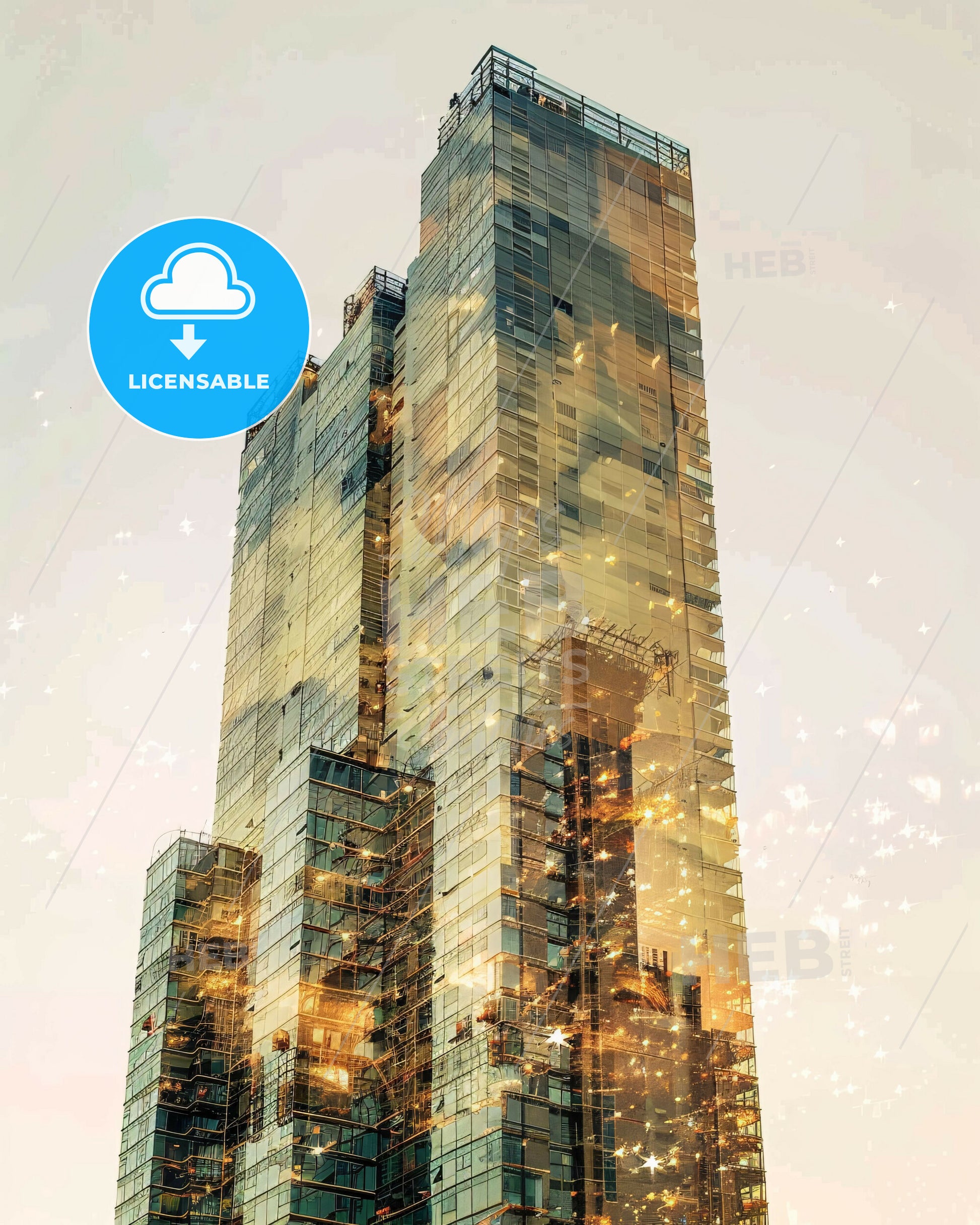 Petah Tikva Skyline Composite Art Print - A tall building with many windows