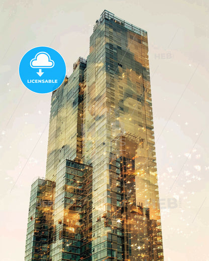 Petah Tikva Skyline Composite Art Print - A tall building with many windows