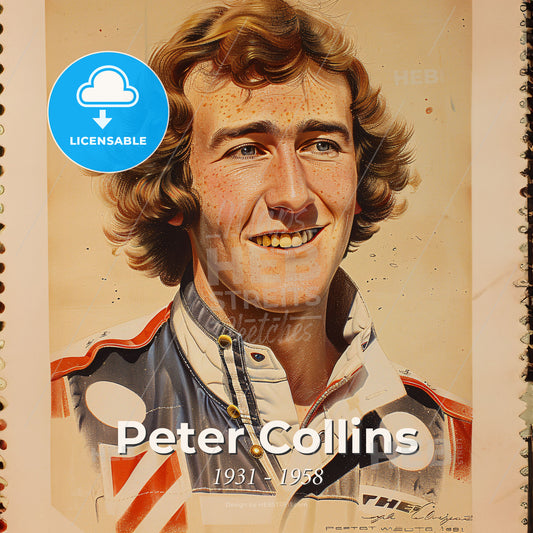 Peter Collins, 1931 - 1958, British racing driver - A Portrait Of A Man Print Template