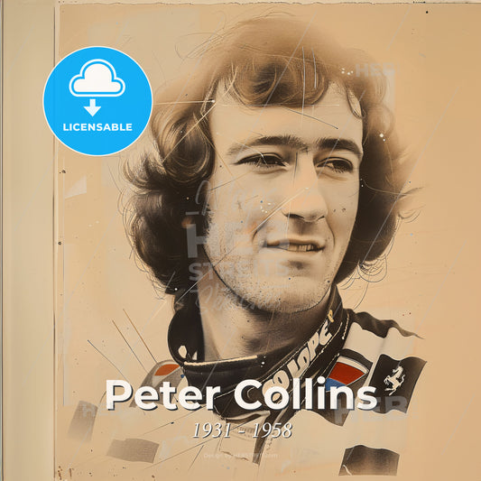 Peter Collins, 1931 - 1958, British racing driver - A Portrait Of A Man Print Template