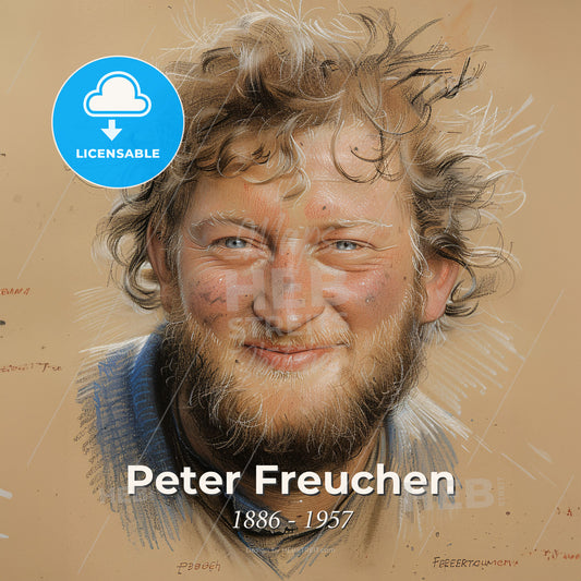 Peter Freuchen, 1886 - 1957, Danish explorer - A Man With A Beard Print Template