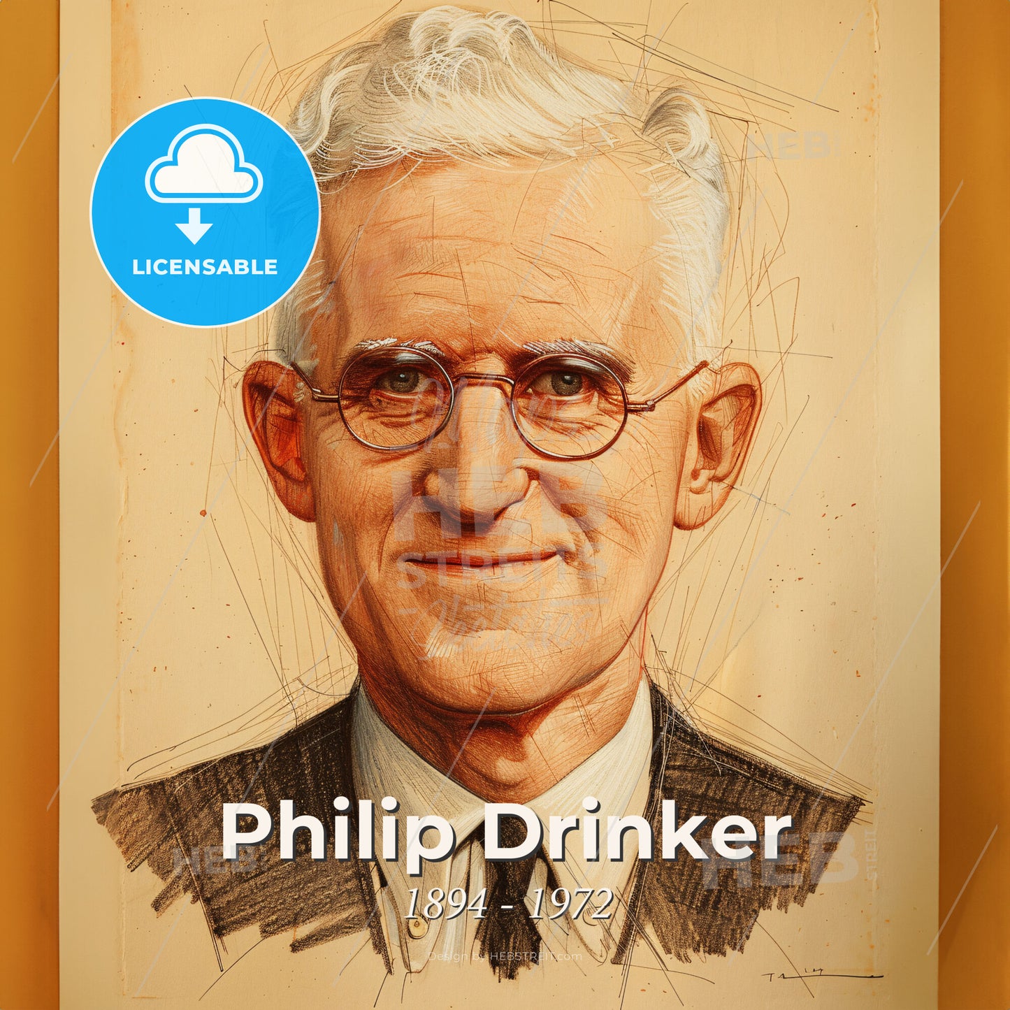 Philip Drinker, 1894 - 1972, American industrial hygienist and inventor - A Portrait Of A Man Print Template