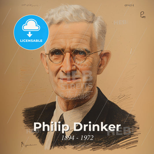 Philip Drinker, 1894 - 1972, American industrial hygienist and inventor - A Man Wearing Glasses And A Suit Print Template