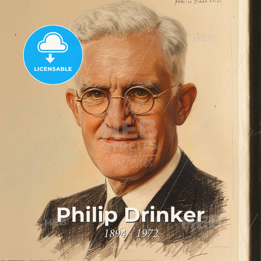 Philip Drinker, 1894 - 1972, American industrial hygienist and inventor - A Portrait Of A Man Wearing Glasses Print Template