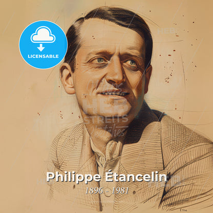 Philippe Étancelin, 1896 - 1981, French racing driver - A Drawing Of A Man Print Template