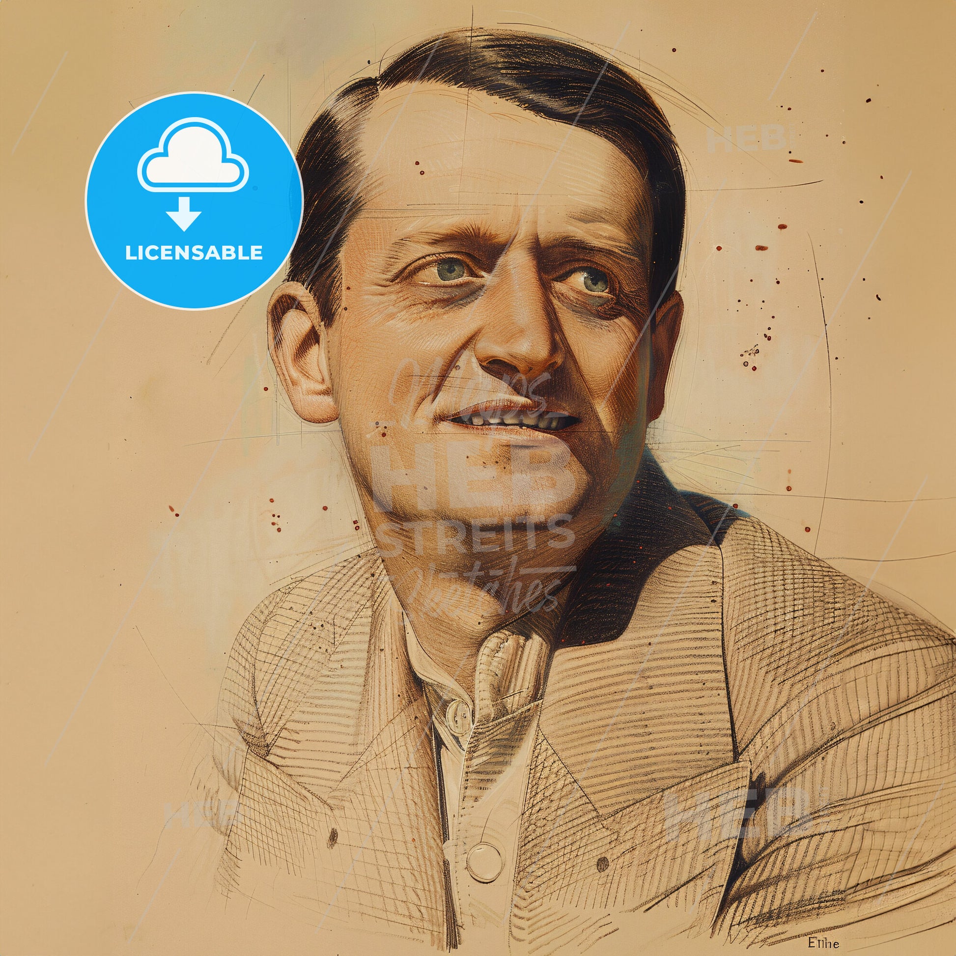 Philippe Étancelin, 1896 - 1981, French racing driver - A Drawing Of A Man