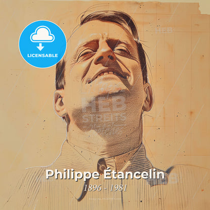 Philippe Étancelin, 1896 - 1981, French racing driver - A Drawing Of A Man Print Template