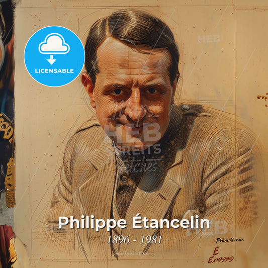 Philippe Étancelin, 1896 - 1981, French racing driver - A Drawing Of A Man Print Template