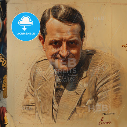 Philippe Étancelin, 1896 - 1981, French racing driver - A Drawing Of A Man