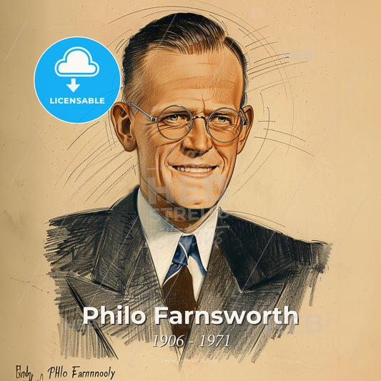 Philo Farnsworth, 1906 - 1971, American inventor - A Man Wearing Glasses And A Suit Print Template