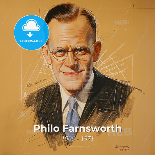 Philo Farnsworth, 1906 - 1971, American inventor - A Man In A Suit And Tie Print Template