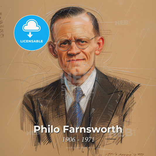 Philo Farnsworth, 1906 - 1971, American inventor - A Man In A Suit And Tie Print Template