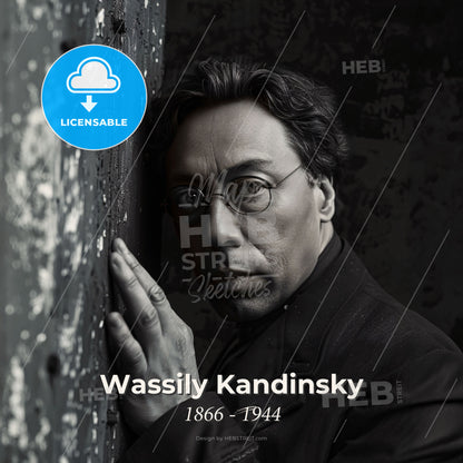 Wassily Kandinsky, 1866 - 1944, Russian painter - A Man Leaning Against A Wall Print Template