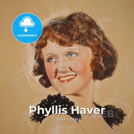 Phyllis Haver, 1899 - 1960, American actress - A Woman Smiling With A Black Dress Print Template