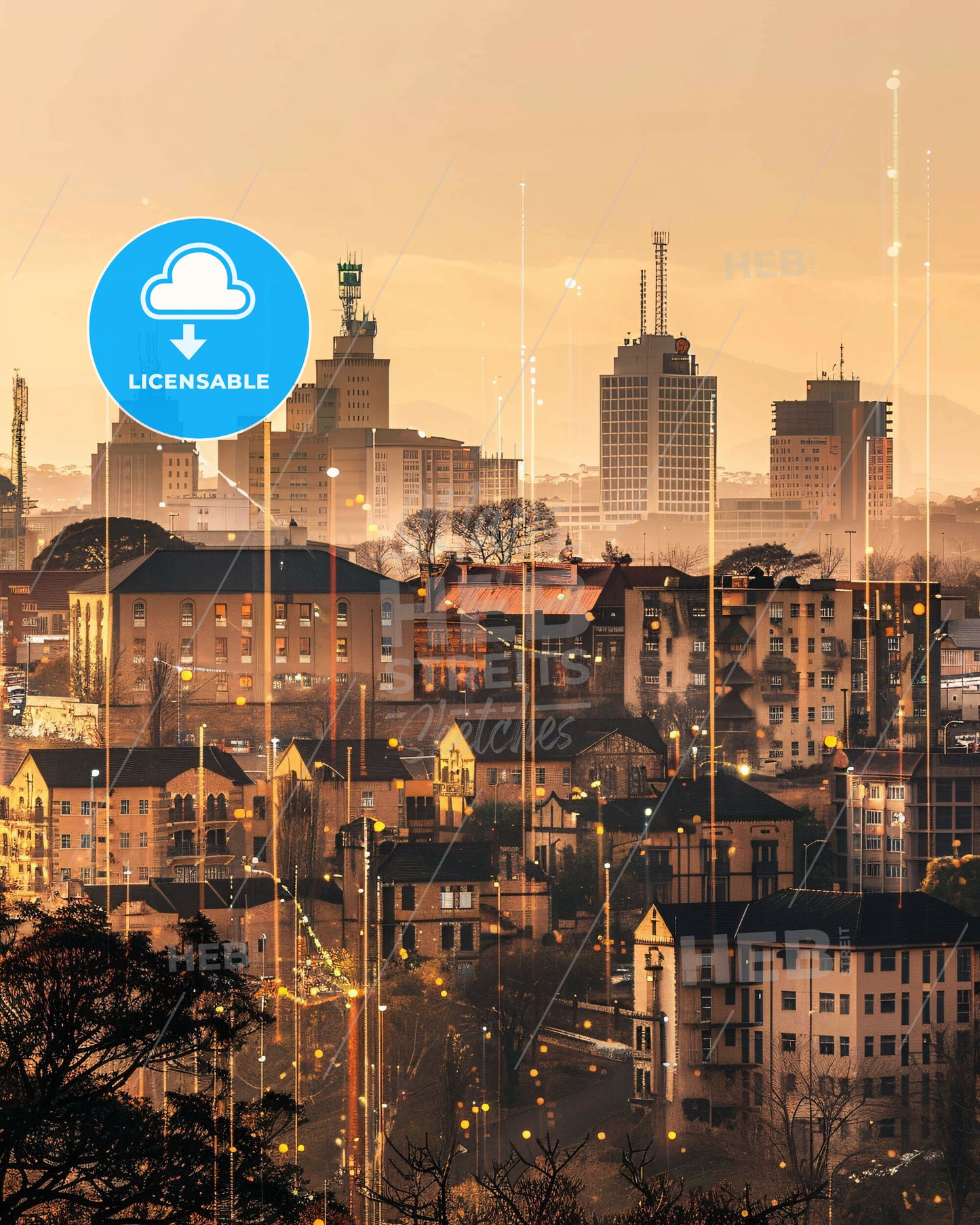 Pietermaritzburg Skyline Composite Art Majestic Poster - A city with many buildings