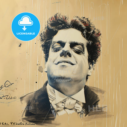 Pietro Mascagni, 1863 - 1945, Italian composer - A Drawing Of A Man