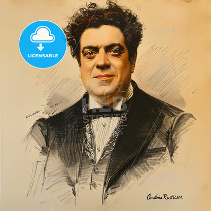 Pietro Mascagni, 1863 - 1945, Italian composer - A Portrait Of A Man