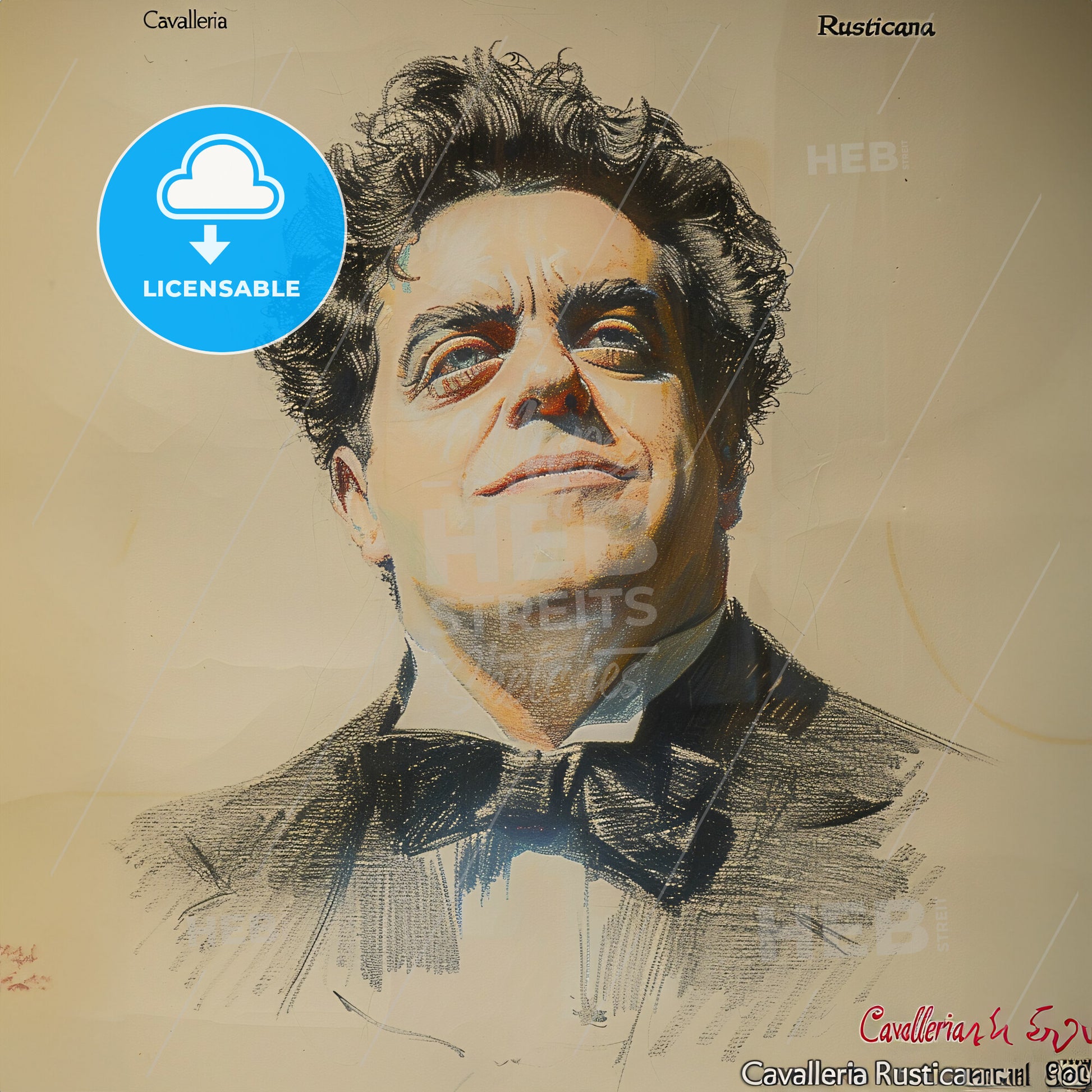 Pietro Mascagni, 1863 - 1945, Italian composer - A Drawing Of A Man