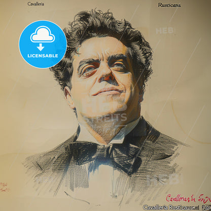 Pietro Mascagni, 1863 - 1945, Italian composer - A Drawing Of A Man