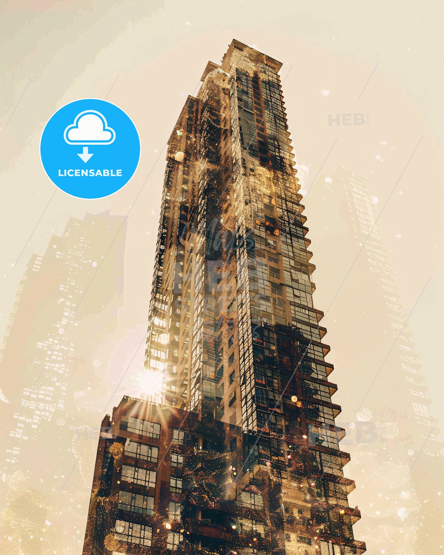 Pimpri-Chinchwad: Vibrant Cityscape Silhouette Poster - A tall building with many windows