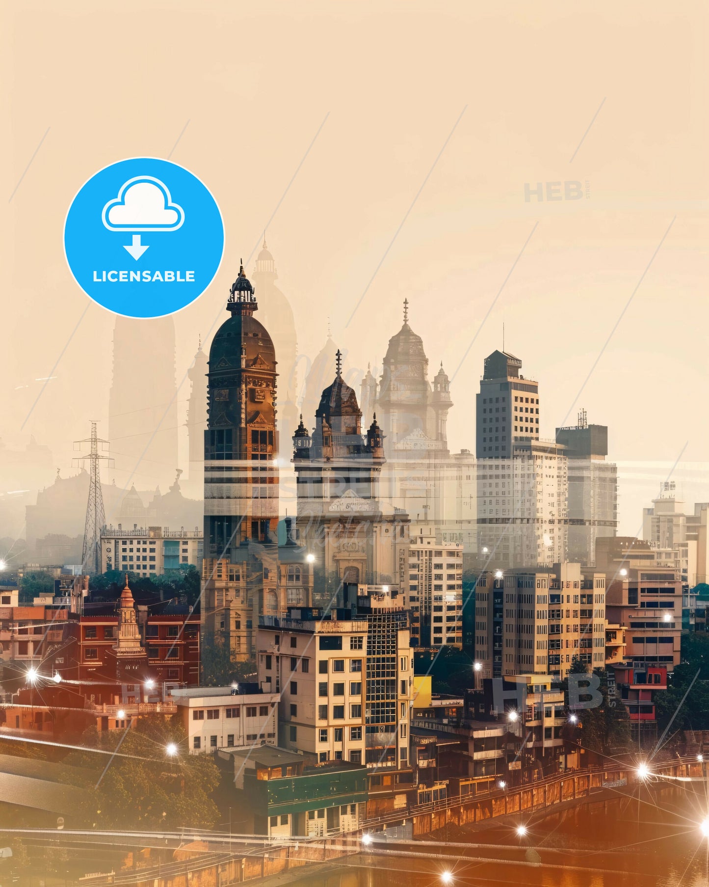 Pimpri-Chinchwad: City Skyline Artwork - A city skyline with many tall buildings