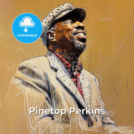 Pinetop Perkins, 1913 - 2011, American blues pianist - A Man In A Suit And Hat Print Template