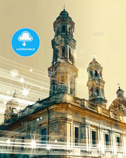 Pistoia Artistic Skyline Composite Poster Art - A building with a tower