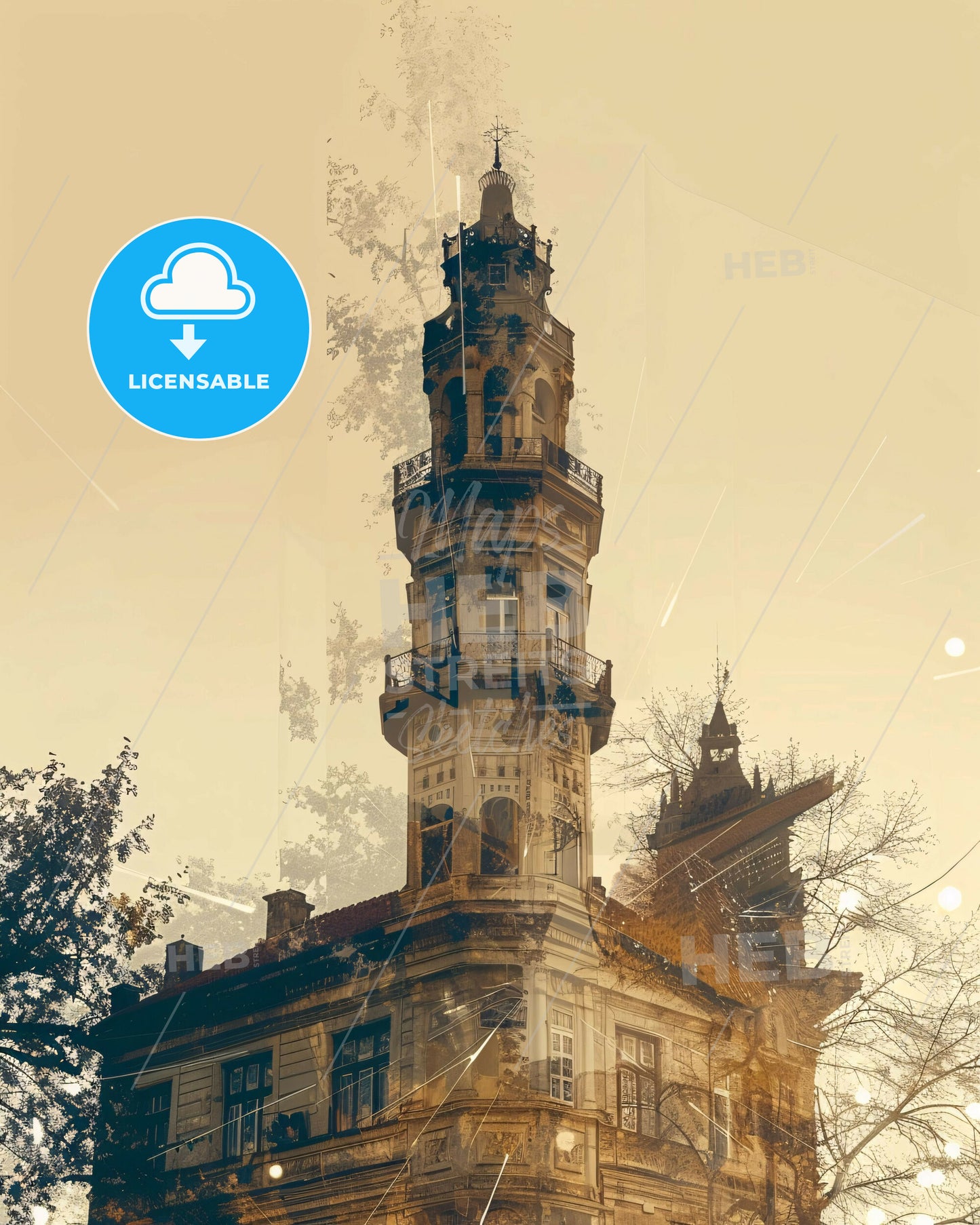 Podgorica Skyline Architecture Poster Design - A building with a tower