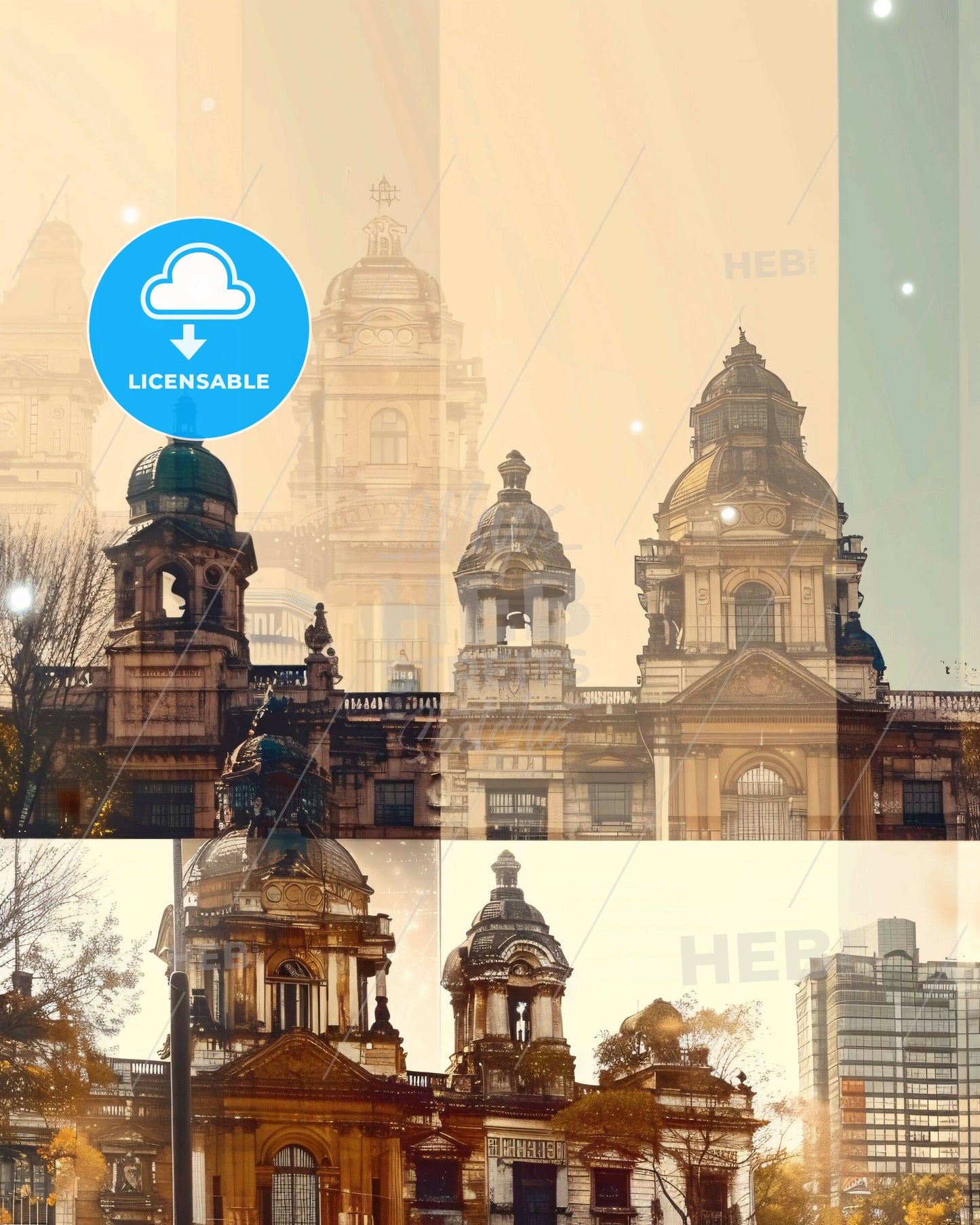 Posadas Cityscape Multiexposure Art - A collage of a building