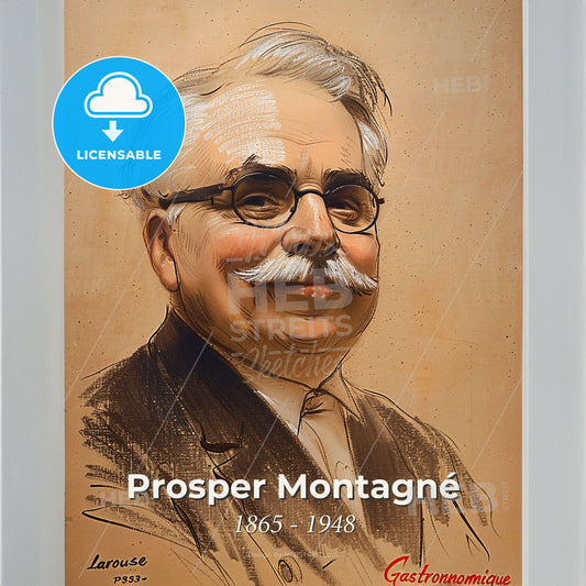 Prosper Montagné, 1865 - 1948, French chef - A Portrait Of A Man Print Template