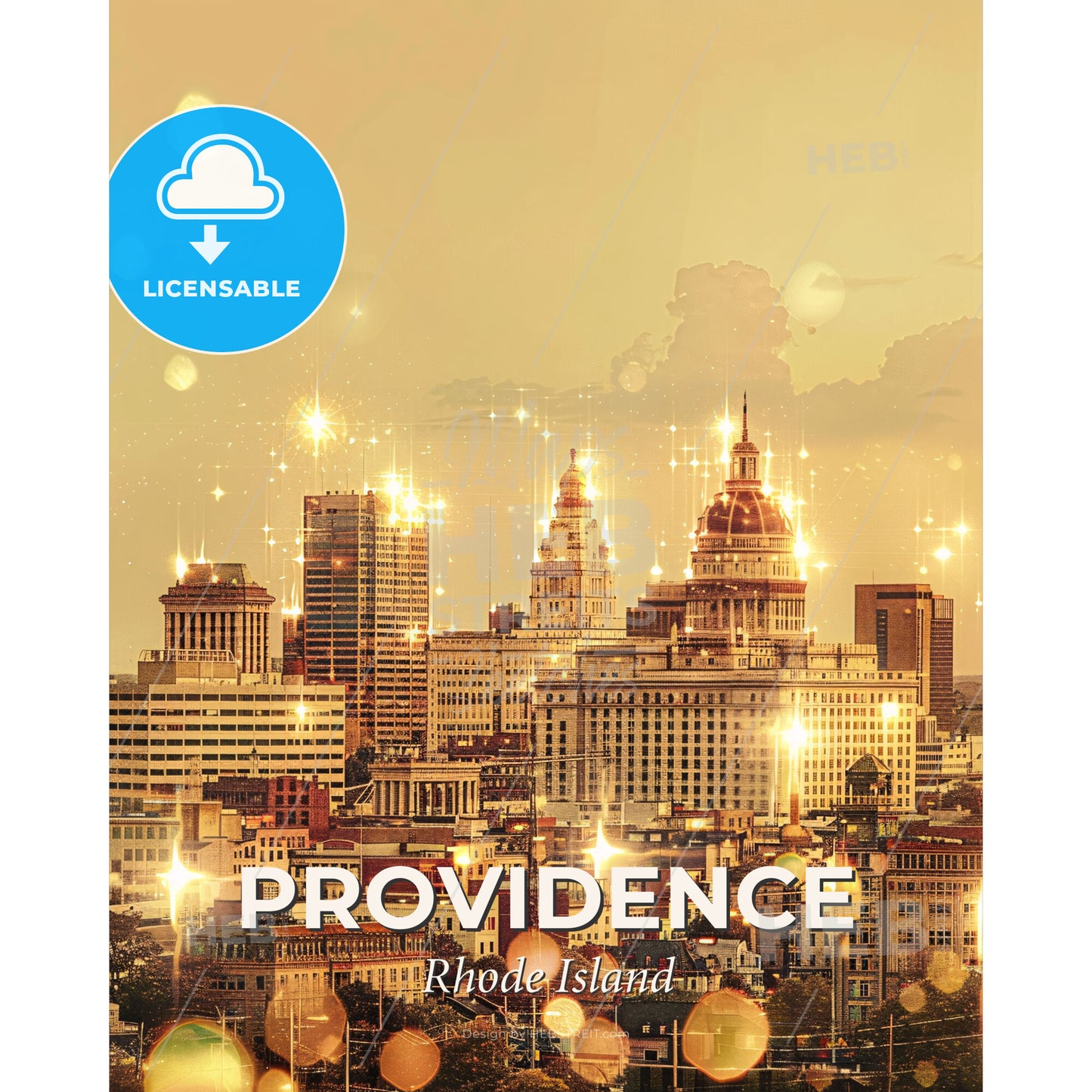 Providence Canvas City Sparks - A city with many buildings - Square format print template