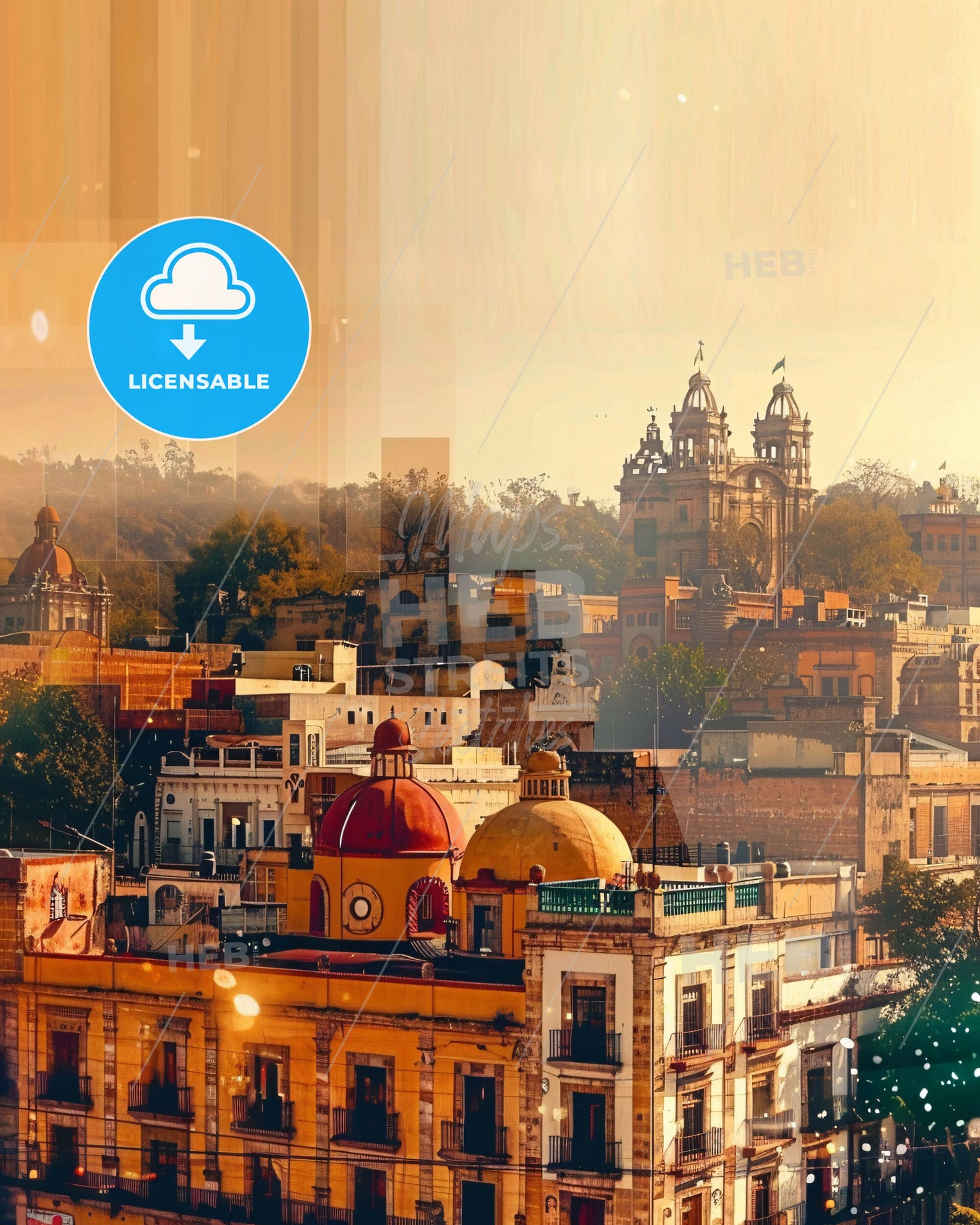 Queretaro Mexico Skyline Composite Art Poster - A city with many buildings