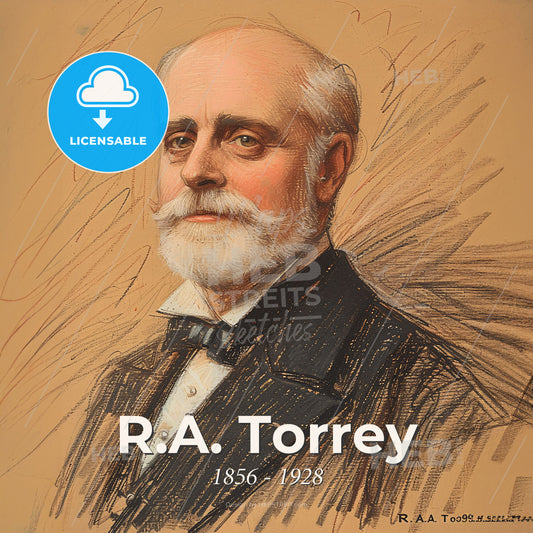 R.A. Torrey, 1856 - 1928, American evangelist and pastor - A Man With A White Beard And Mustache Wearing A Suit Print Template