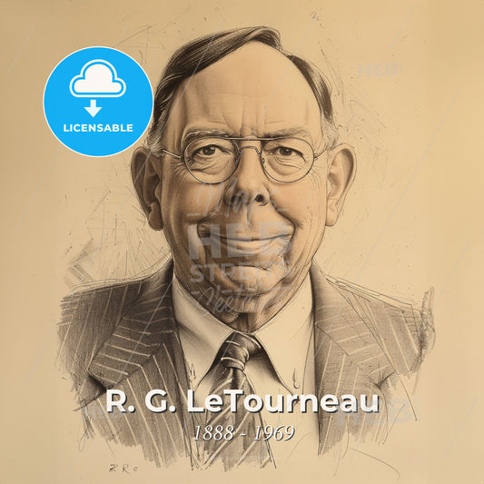 R. G. LeTourneau, 1888 - 1969, American industrialist and evangelist - A Man Wearing A Suit And Tie Print Template