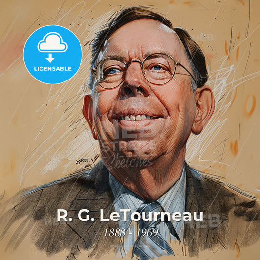 R. G. LeTourneau, 1888 - 1969, American industrialist and evangelist - A Man Wearing Glasses And A Suit Print Template