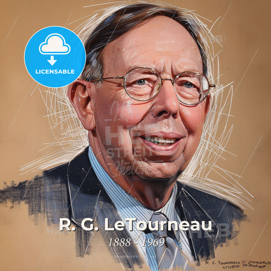 R. G. LeTourneau, 1888 - 1969, American industrialist and evangelist - A Man Wearing Glasses And A Suit Print Template