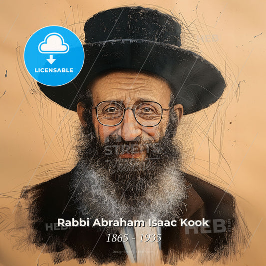 Rabbi Abraham Isaac Kook, 1865 - 1935, Jewish spiritual leader - A Man With A Beard And A Hat Print Template